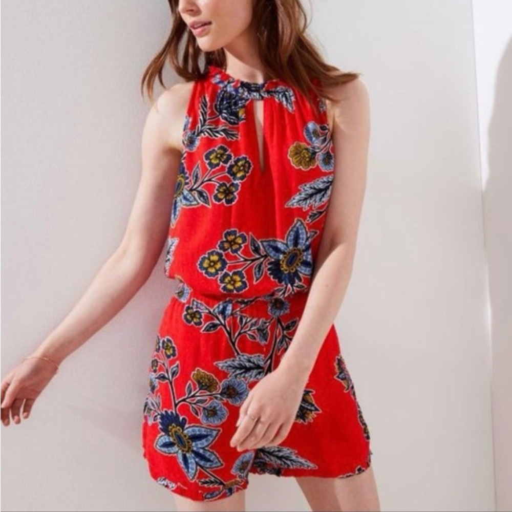 The Loft Red Floral Romper